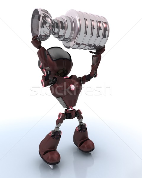 Android hokej mistrz 3d twarz człowiek Zdjęcia stock © kjpargeter