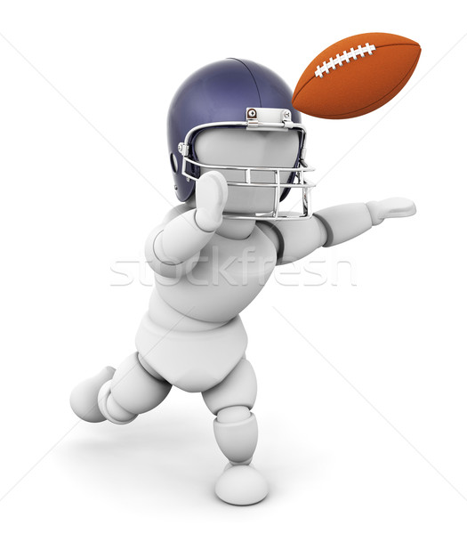 Foto stock: Futbolista · 3d · americano · hombre · deporte · pelota