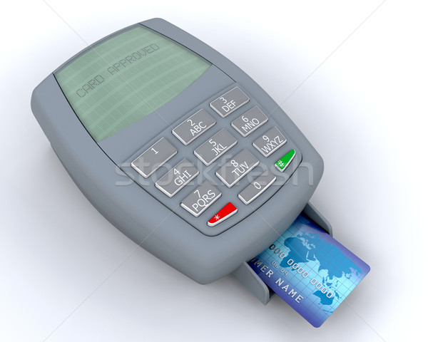 Hitelkártya elismert gép mutat kártya üzenet Stock fotó © kjpargeter