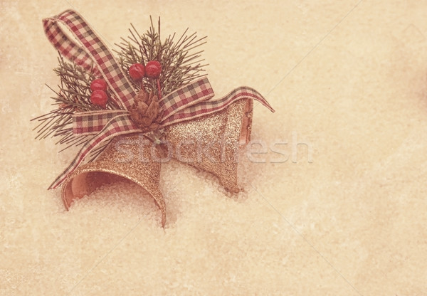 Grunge stil Noel çan süslemeleri hediye Stok fotoğraf © kjpargeter
