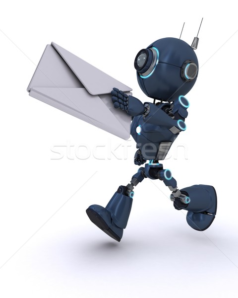 Android delivering a letter  Stock photo © kjpargeter