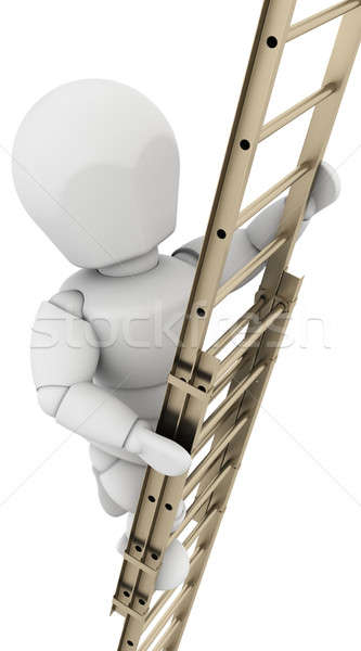 man climbing a ladder to achieve success Stock photo © kjpargeter