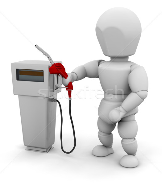 Személy benzinpumpa 3d render valaki nő ötlet Stock fotó © kjpargeter