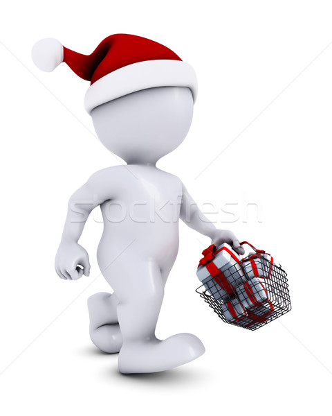 Morph Man with shopping basket Stock photo © kjpargeter