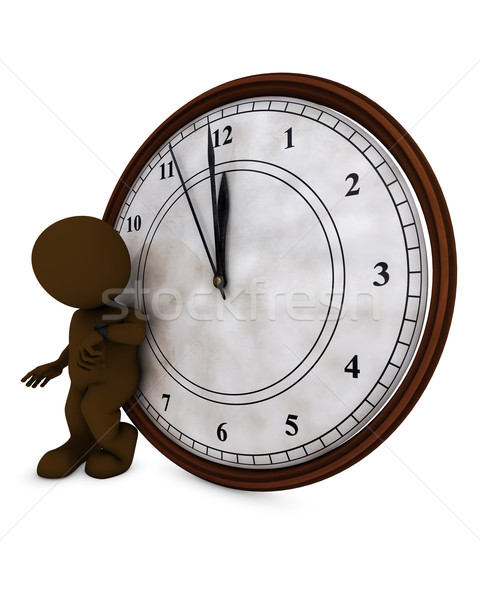 3D hombre reloj medianoche 3d Foto stock © kjpargeter