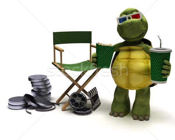 Tortoise With A Directors Chair Stock Photo C Kirsty