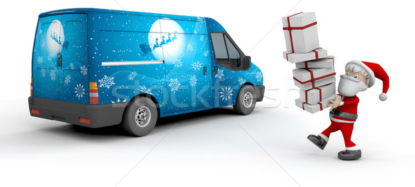 Christmas delivery van Stock photo © kjpargeter