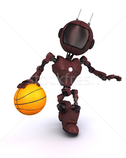 Android rendu 3d homme Aller robot [[stock_photo]] © kjpargeter