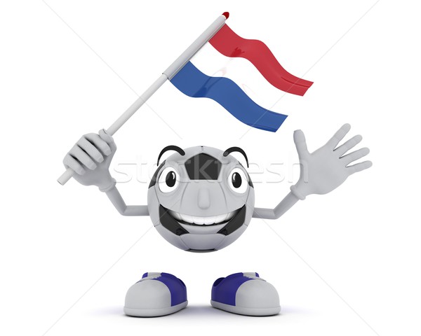 Voetbal mascotte vlag 3d render Stockfoto © kjpargeter