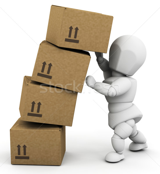 Person holding up boxes Stock photo © kjpargeter
