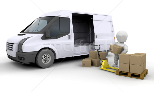 Unloading a van Stock photo © kjpargeter