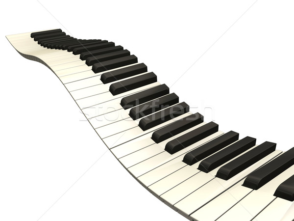 Falisty klawisze fortepianu 3d streszczenie fortepian pojęcia Zdjęcia stock © kjpargeter