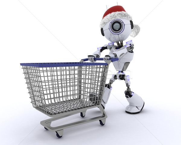 Robot christmas shopping Stock photo © kjpargeter