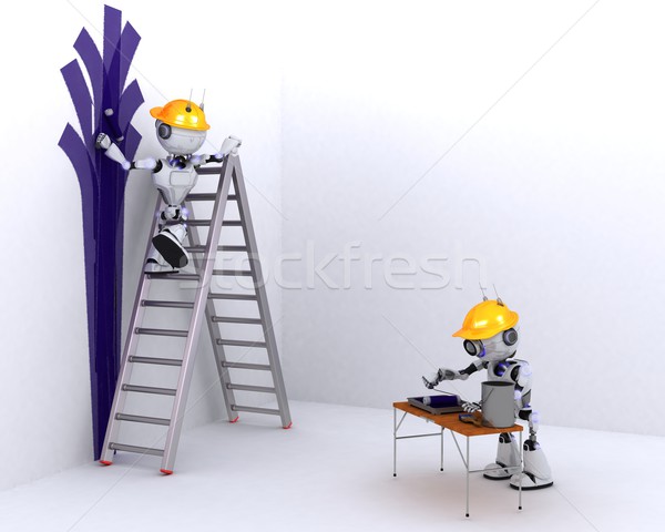 Robot painter and decorator Stock photo © kjpargeter