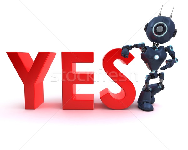 Foto stock: Androide · sí · signo · 3d · robot