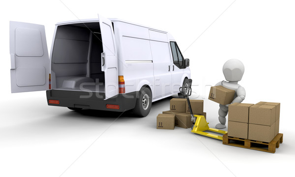 Unloading a van Stock photo © kjpargeter