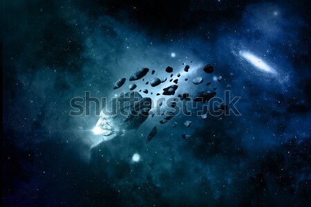 Fictional space background with meteorites Stock photo © kjpargeter