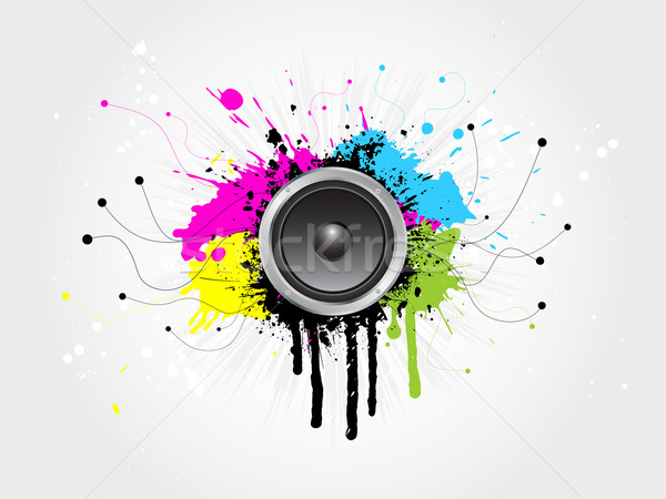 Grunge geluid abstract muziek spreker sprekers Stockfoto © kjpargeter