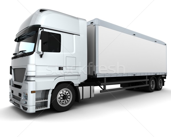 Foto stock: Carga · entrega · vehículo · 3d · camión · viaje