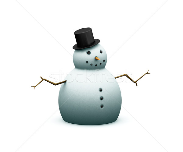 Sneeuwpop 3d render sneeuw christmas vakantie religieuze Stockfoto © kjpargeter
