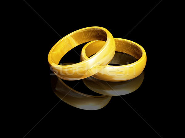 結婚戒指 三維渲染 婚禮 金屬 環 婚姻 商業照片 © kjpargeter