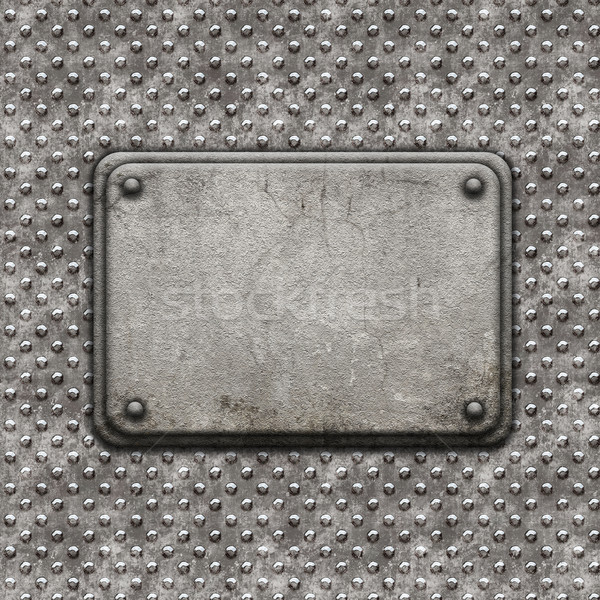 Grunge Metall Stil Stein Plaque Stock foto © kjpargeter