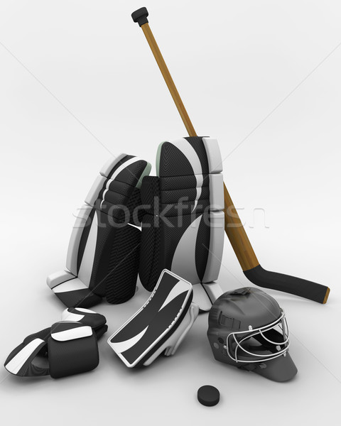 Goalie rendering 3d Foto d'archivio © kjpargeter