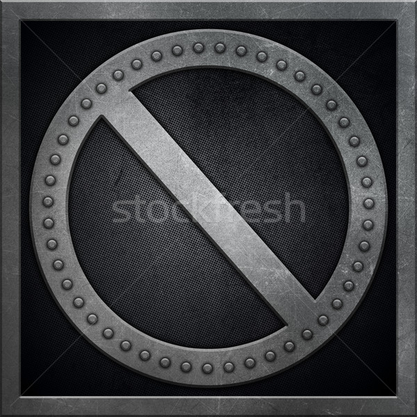 Abstract metallic background with no entry sign shape Stock photo © kjpargeter