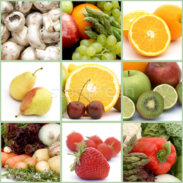fruit and vegetables collage Stock photo © kjpargeter