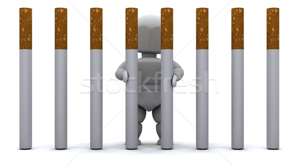 Uomo sigaretta carcere rendering 3d salute fumo Foto d'archivio © kjpargeter