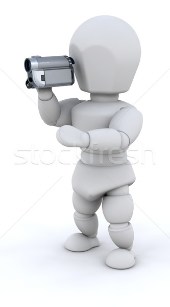 Man with camcorder Stock photo © kjpargeter