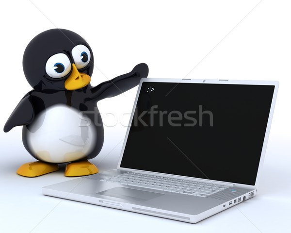 Glossy Penguin Character Stock photo © kjpargeter
