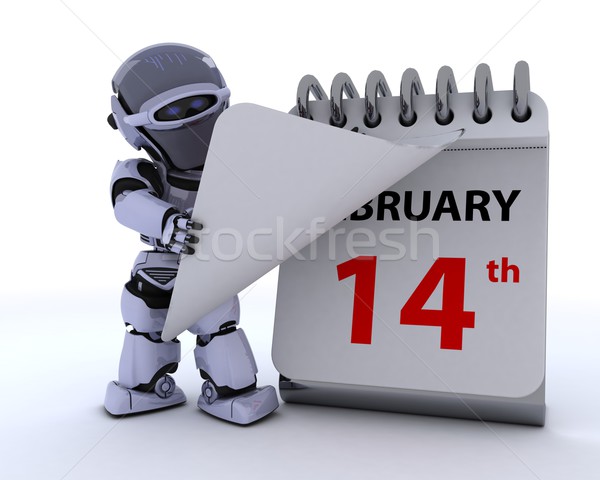 robot with a calender Stock photo © kjpargeter