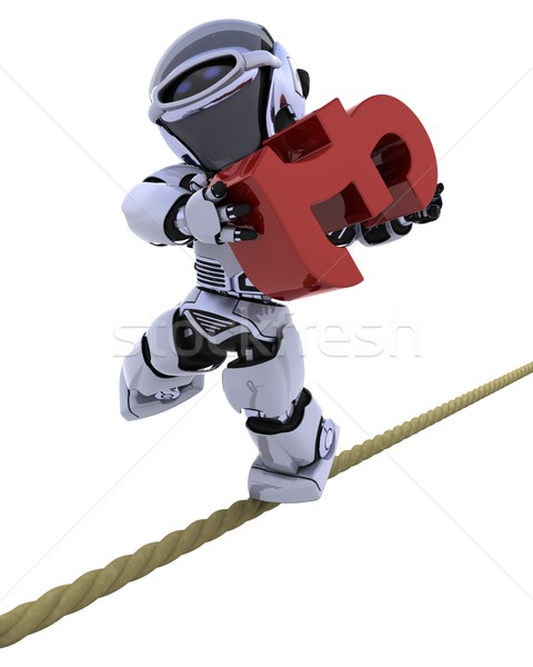 Robot sıkı halat 3d render dengeleme gelecek Stok fotoğraf © kjpargeter