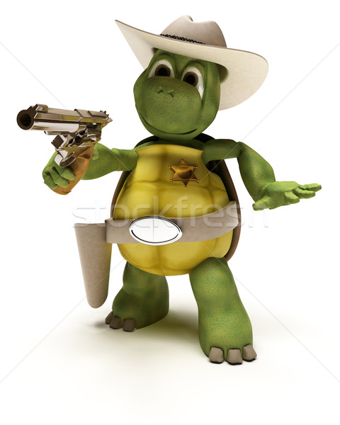 Cowboy Tortoise with Stetson and pistol Stock photo © kjpargeter