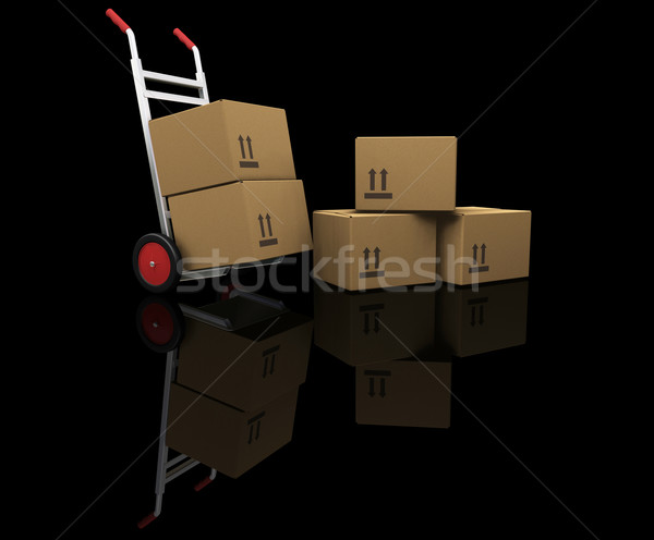 Hand truck with boxes Stock photo © kjpargeter