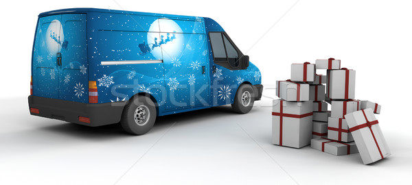 Christmas delivery van Stock photo © kjpargeter