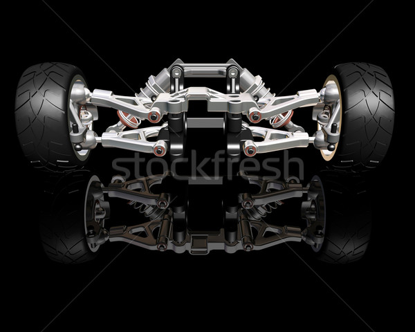 Suspensão 3d render rodas poder motor pneu Foto stock © kjpargeter