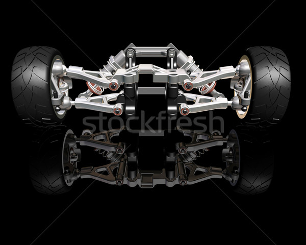 Suspension rendu 3d roues pouvoir moteur pneumatique [[stock_photo]] © kjpargeter