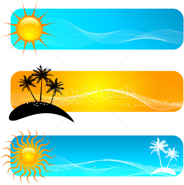 Tropicales banners banner diseños resumen Foto stock © kjpargeter