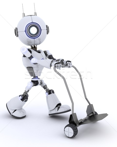 Robot with a Delivery Trolly Stock photo © kjpargeter