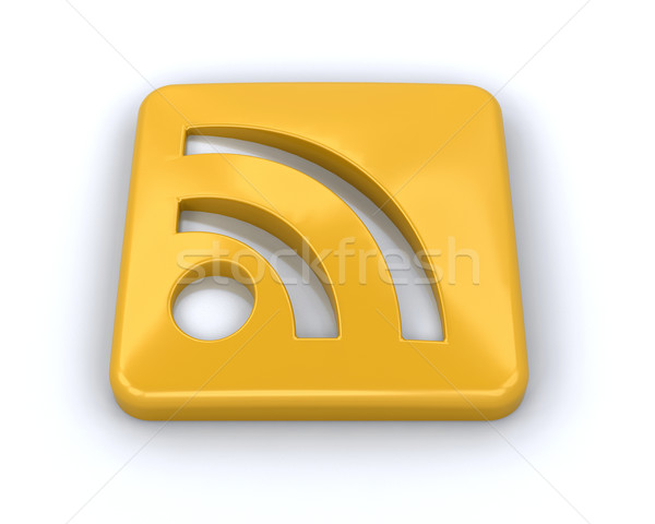 Rss Symbol 3d render Kommunikation logo Website Stock foto © kjpargeter