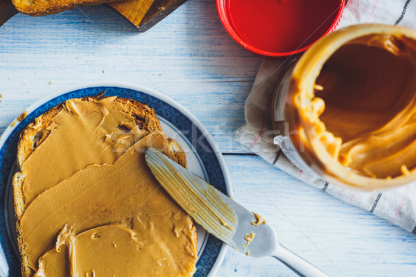 [[stock_photo]]: Beurre · d'arachide · sandwiches · lumière · bois · alimentaire · fond