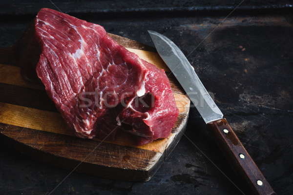 fresh meat beef on dark background Stock photo © kkolosov