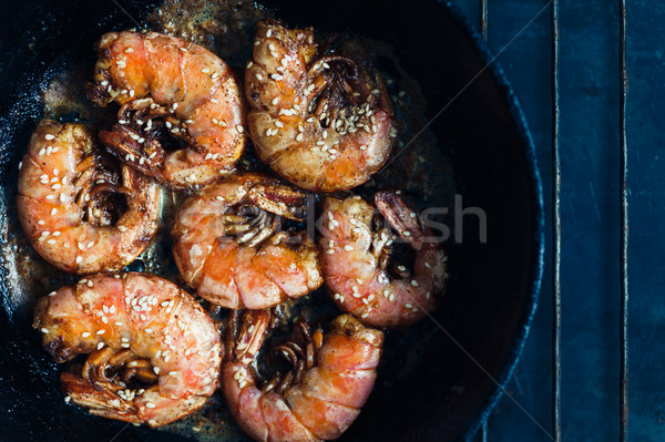 Crevettes frit ail sauvage rouge [[stock_photo]] © kkolosov