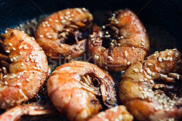 [[stock_photo]]: Crevettes · frit · ail · sauvage · rouge