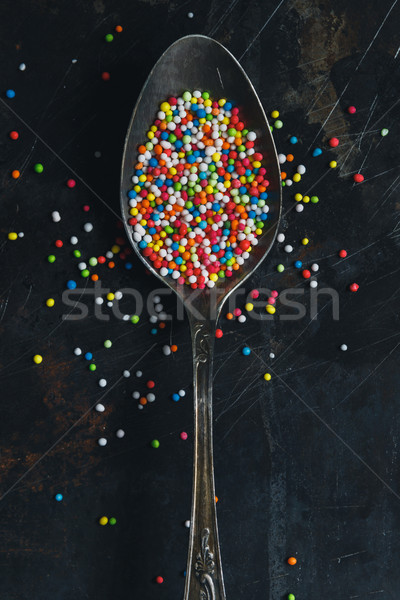 Coloré sucre vintage cuillère sombre [[stock_photo]] © kkolosov