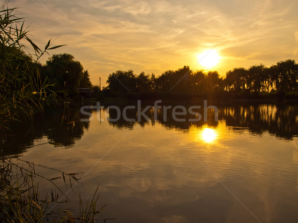 Pôr do sol céu água sol natureza fundo Foto stock © klagyivik