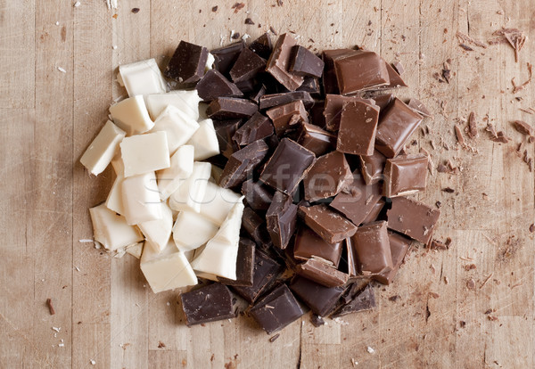 Chopped up high quality handmade chocolate Stock photo © klikk