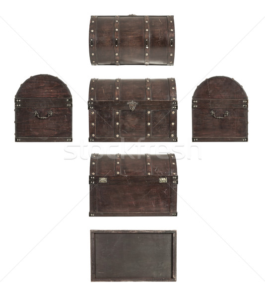 Old treasure chest all sides Stock photo © klikk